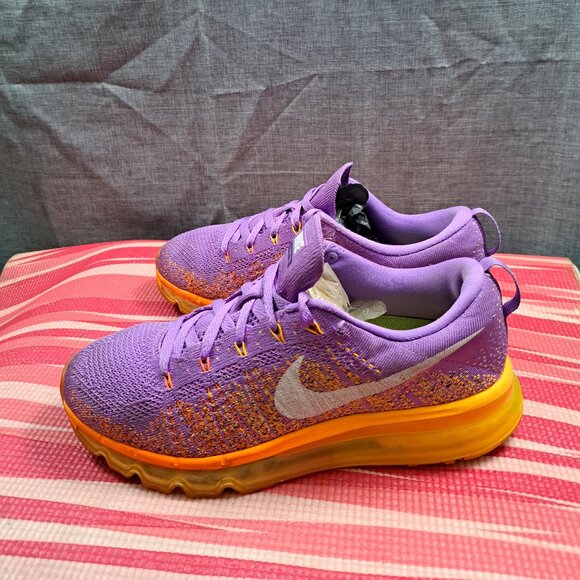 NIKE FLYKNIT MAX ATOMIC PURPLE/ORANGE/MANGO US 9.5 Women 620659-500 - Picture 1 of 13